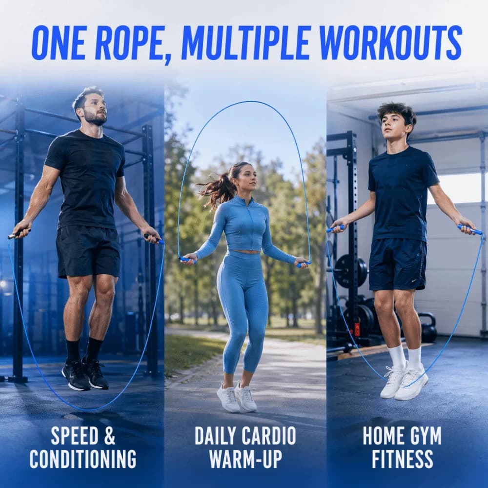Portable Steel Wire Jump Rope Adjustable Length Tangle-Free Skipping Rope PVC Coated Fitness Jump Rope Fitness Training