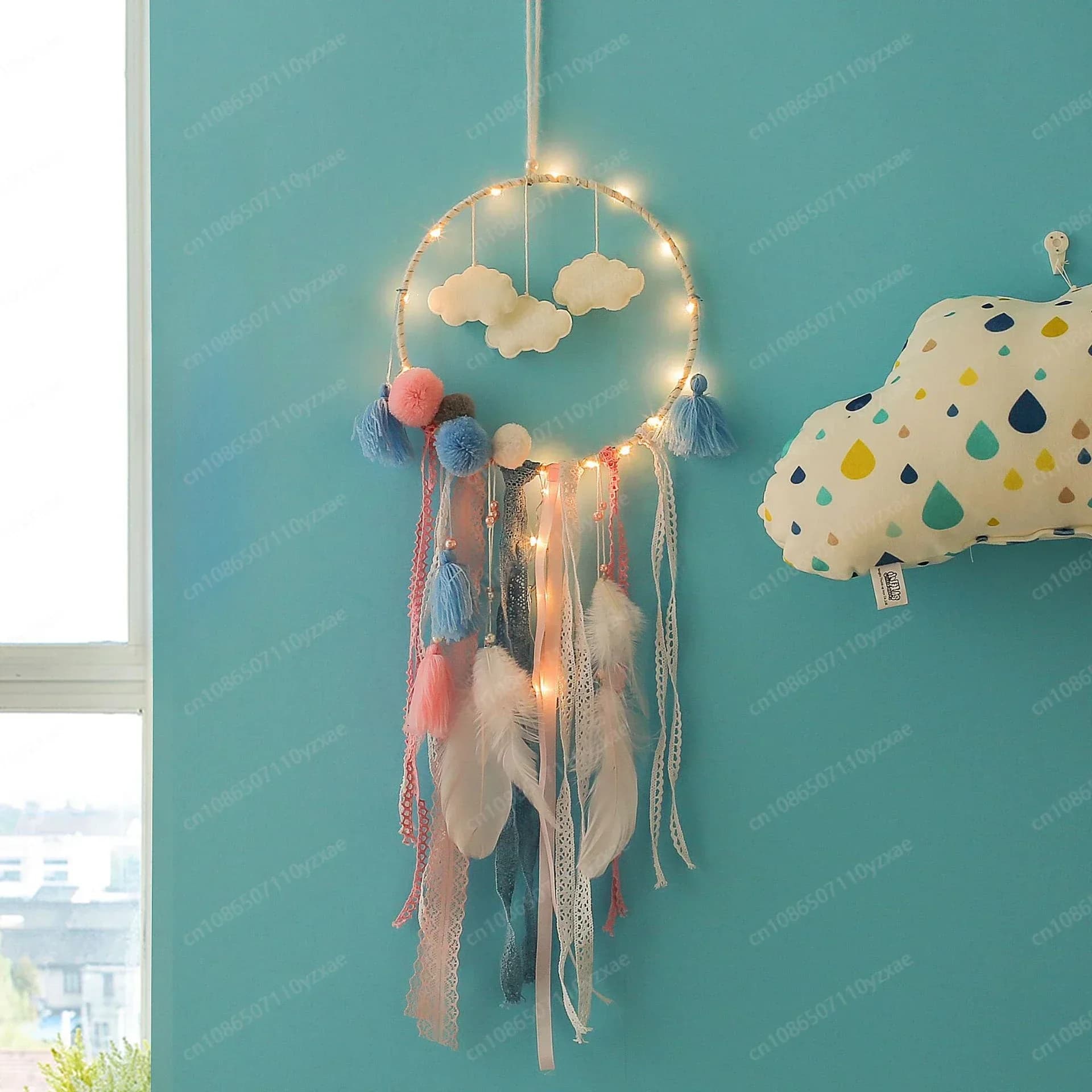 DIY Cloud Dream Catcher Pendant INS Girl Heart Send Friends Exotic Creative pendant Gifts PendanT Bedroom Decoration