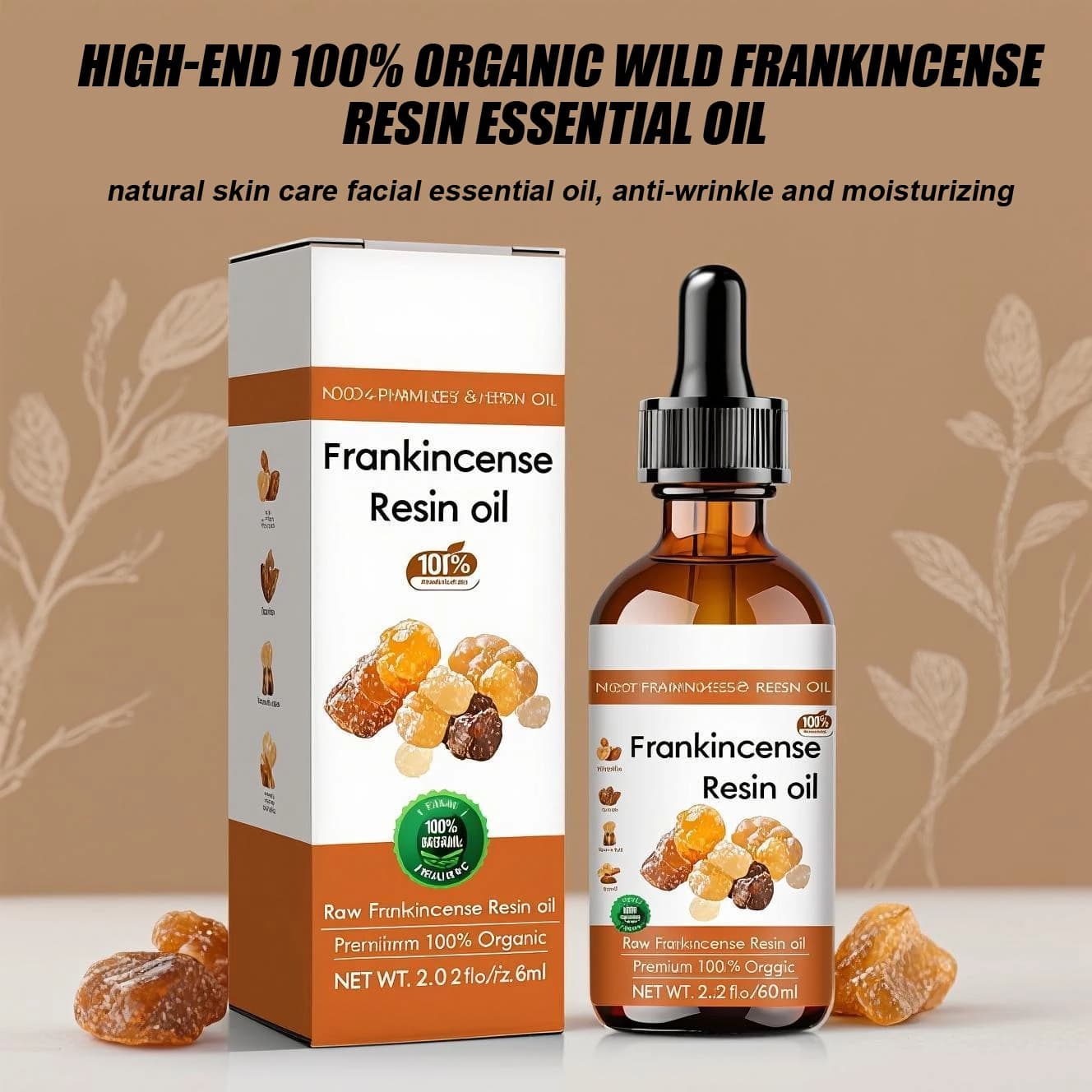 Olio di resina di incenso puro al 100% - Siero viso biologico naturale per idratazione e nutrizione della pelle - Olio essenziale premium da 60 ml 2025