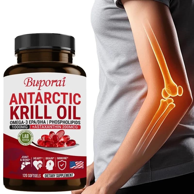 Olio di Krill Antartico: EPA, DHA, astaxantina e fosforidi altamente assorbibili per la salute del cuore, del cervello e delle articolazioni