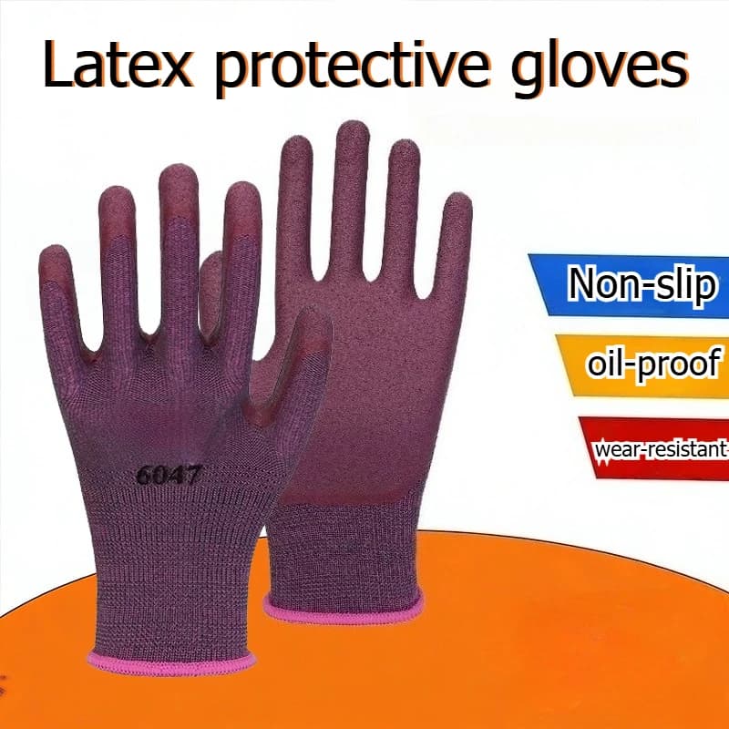Guanti in Lattice Antiscivolo con Ottima Aderenza, Resistenti agli Strappi, all'Olio e all'Usura, Guanti Protettivi di Sicurezza