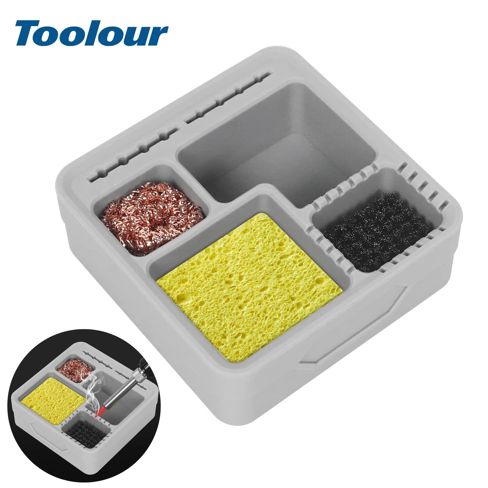 Toolour Welding Tips Cleaning Tool Steel Brush/Sponge/Copper Wire Welding Head Pond Slag Remove Cleaning Tool Silicone