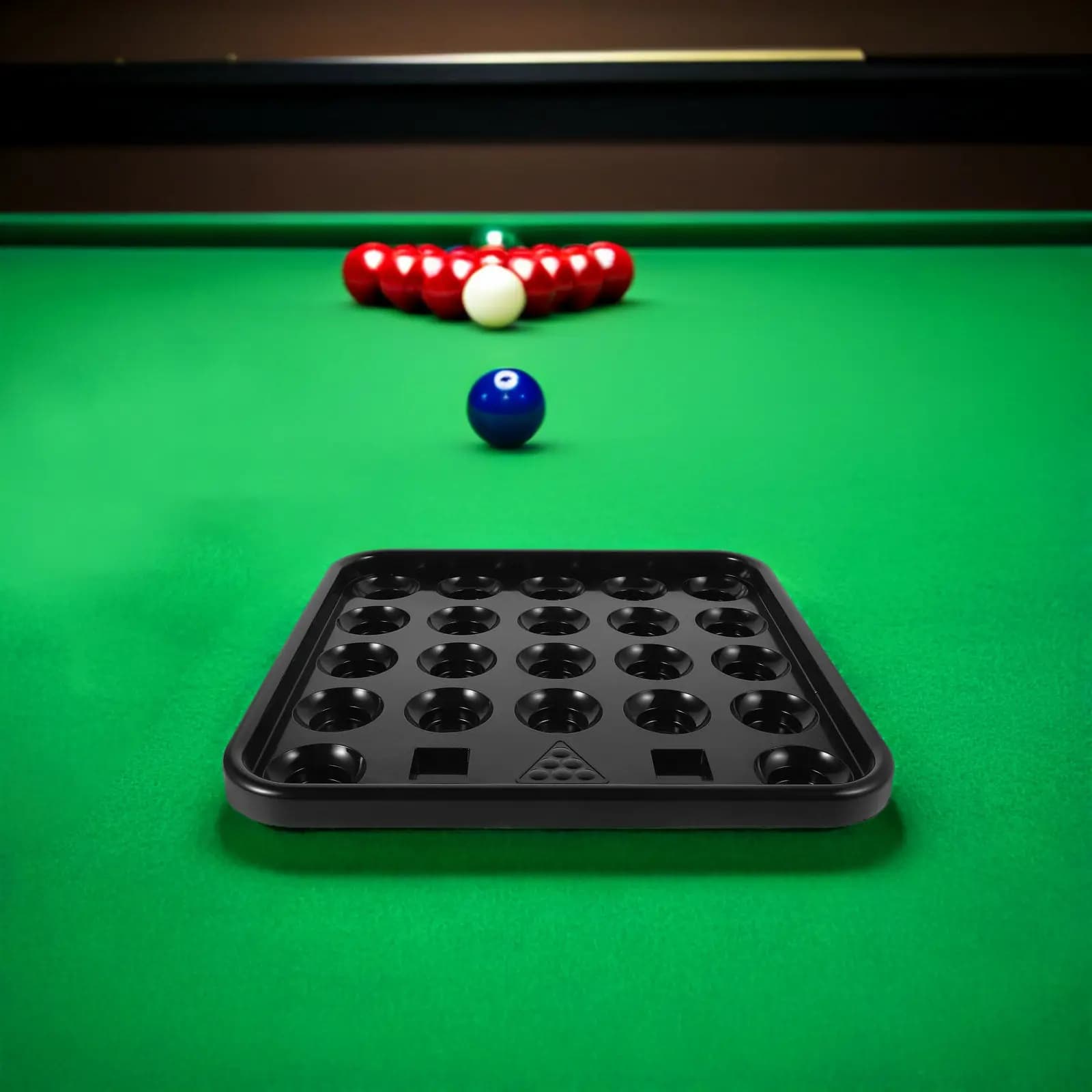 Vassoio Organizzatore Compatto per Biglie da Biliardo, Scatola Portaoggetti per Accessori da Biliardo, Elegante Espositore per Sala Giochi, Accessori per Giocatori di Biliardo