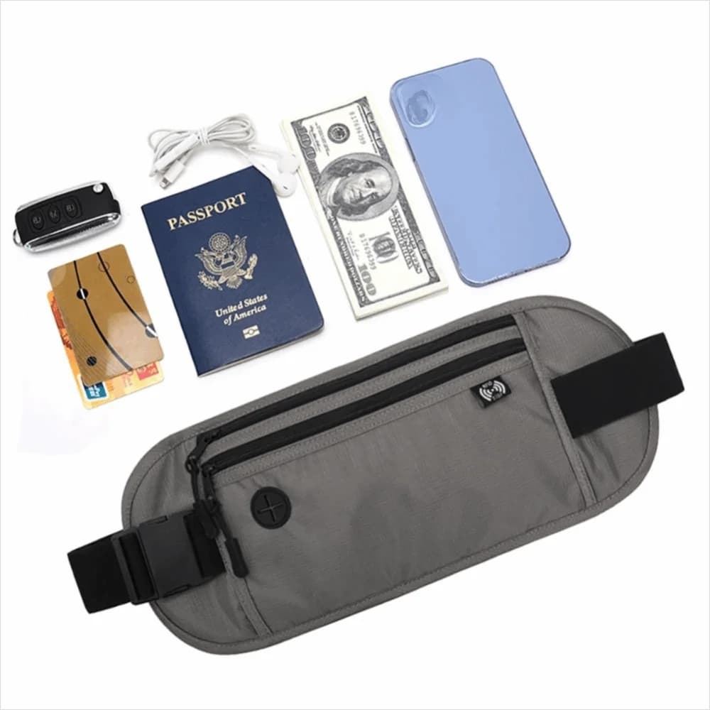 Marsupio da petto per passaporto, marsupio sportivo da esterno per denaro e passaporto, marsupio nascosto, portafoglio di sicurezza nascosto, borsa casual, marsupio da cintura