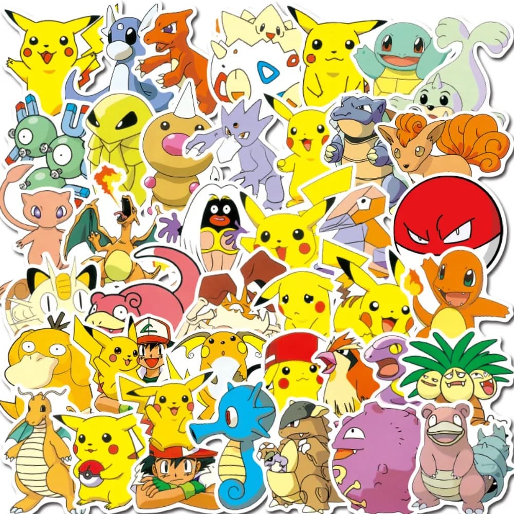 100 pezzi Pokemon Graffiti adesivi Pikachu Charizard Eevee Genger Cartoon decalcomanie decorazione fai da te bambini classici giocattolo