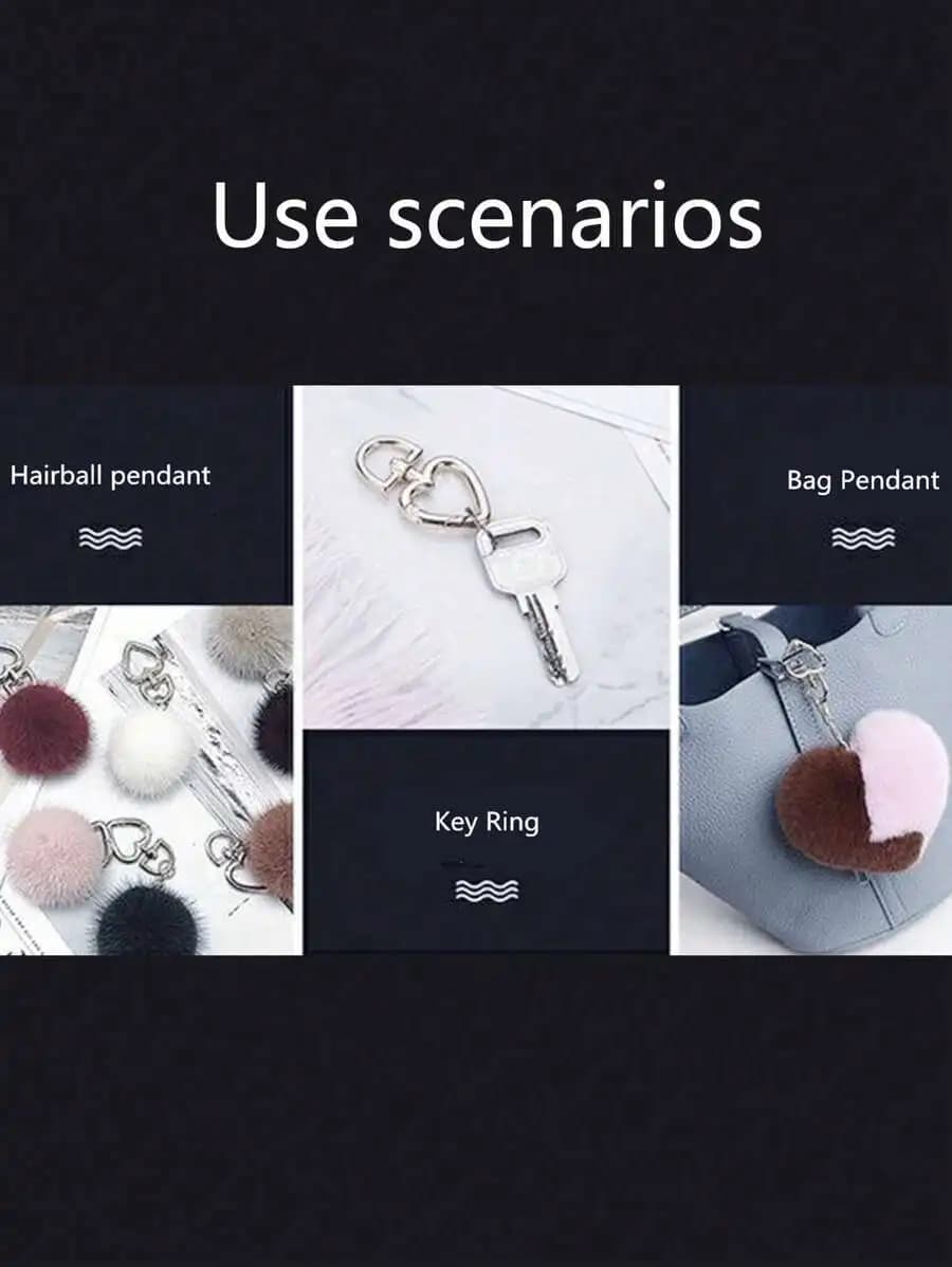3 Pezzi Anelli a Molla a Forma di Cuore, Gancio Portachiavi in Metallo, Ciondolo per Borsa, Accessori Fai-da-Te