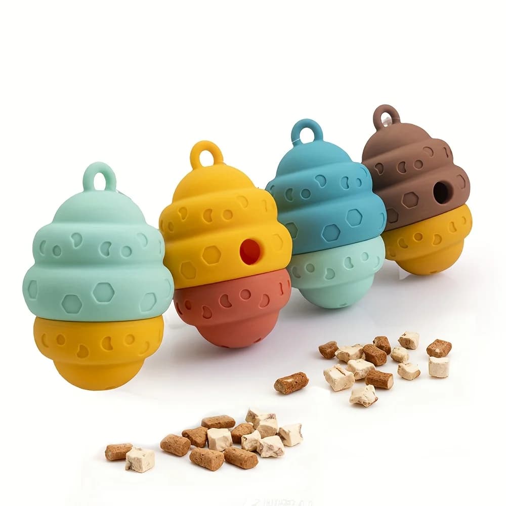 Giocattolo per Animali Domestici con Dispenser di Cibo a Rotolamento Lento, Forma a Nido d'Ape, per Gatti e Cani, Accessori per Cani, Prodotti per Animali