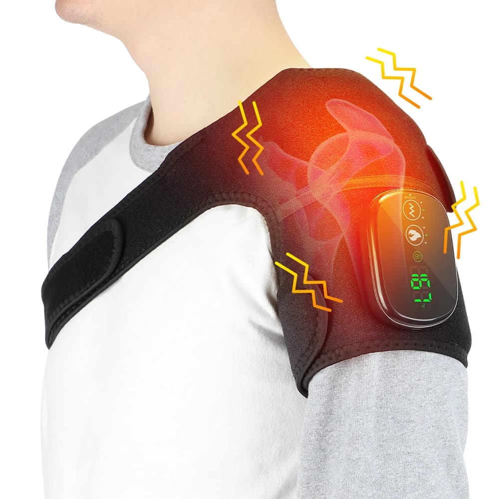 Massaggiatore per spalle con vibrazione elettrica portatile Massaggiatore per gomiti al ginocchio Massaggiatore per impastare a pressione d'aria 3 in 1 senza fili