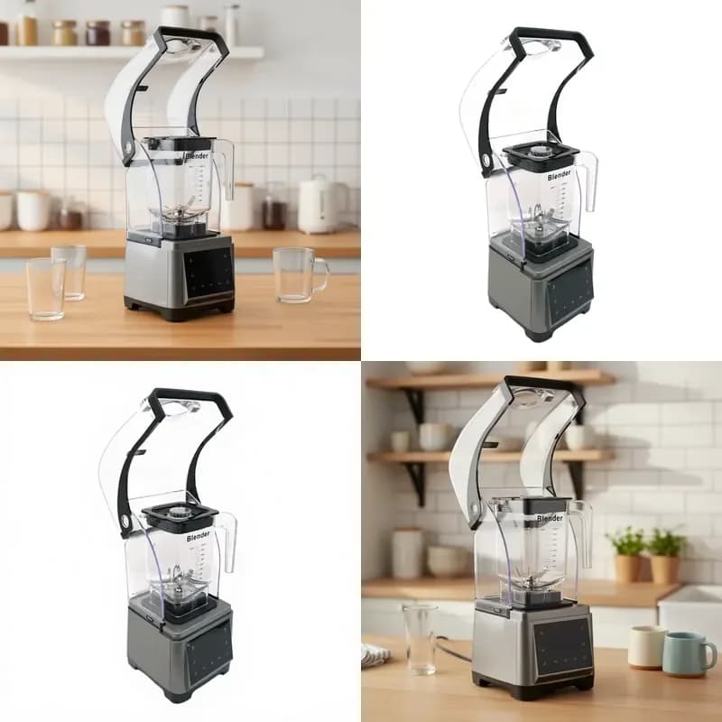 Electric Commercial Blender Pure Copper Motor Plastic Touchpad Control 10 Speed Settings-Heavy for Kitchen
