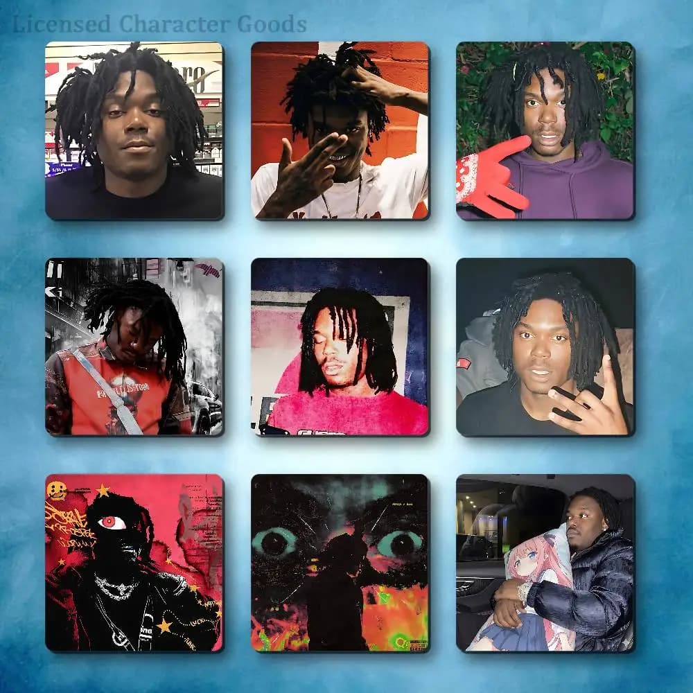 Rapper L-Lucki Refrigerator Magnets Square Tiles with Magnetic Sheets Printed for Decoration Collect 55mm