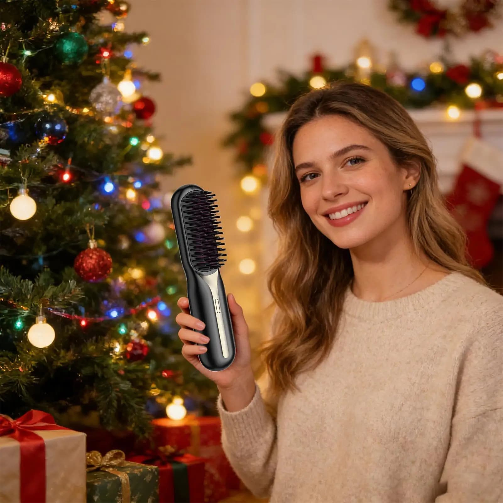 Styling Brush for Hair with 3 Temperature Settings, Styling Tool for Girls, Ideal for Home Use, Travel and Exit Mattutine