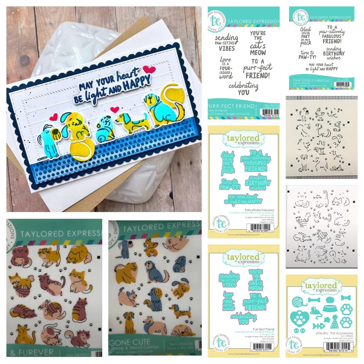 Cats Dogs Cardmaking Kits Paw-Sitively Fabulous Stamp Dies Set DIY Holiday Gift Scrapbooking Greeting Card Background Decoration