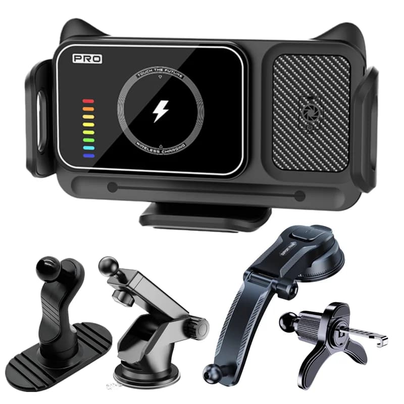 Supporto Universale per Telefono da Auto Q300 con Ricarica e Rotazione a 360° ° Supporto Girevole per Samsung Galaxy Fold 6 5 4 3 Z Flip S25 S24 iPhone 17 16