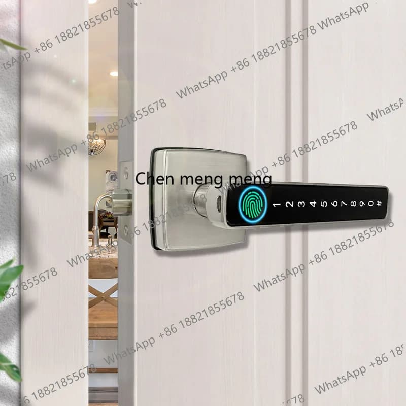 Serratura intelligente con impronta digitale per ufficio, con funzione di apertura a password, per porta interna in legno, serratura multifunzione intelligente.