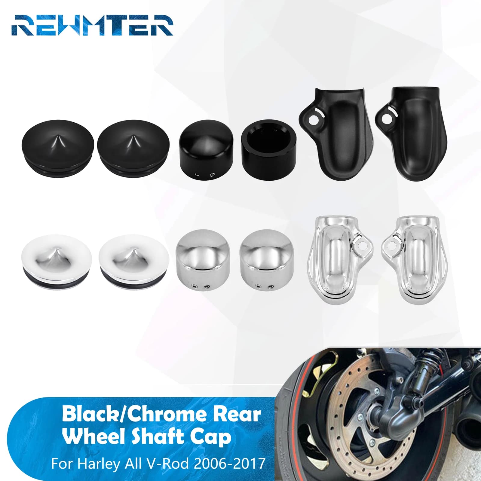 Motorcycle Rear Axle Covers Wheel Shaft Cap Side Protector Guard Axle Nut Cover Swingarm Cover Bolts Set For Harley Night V-Rod