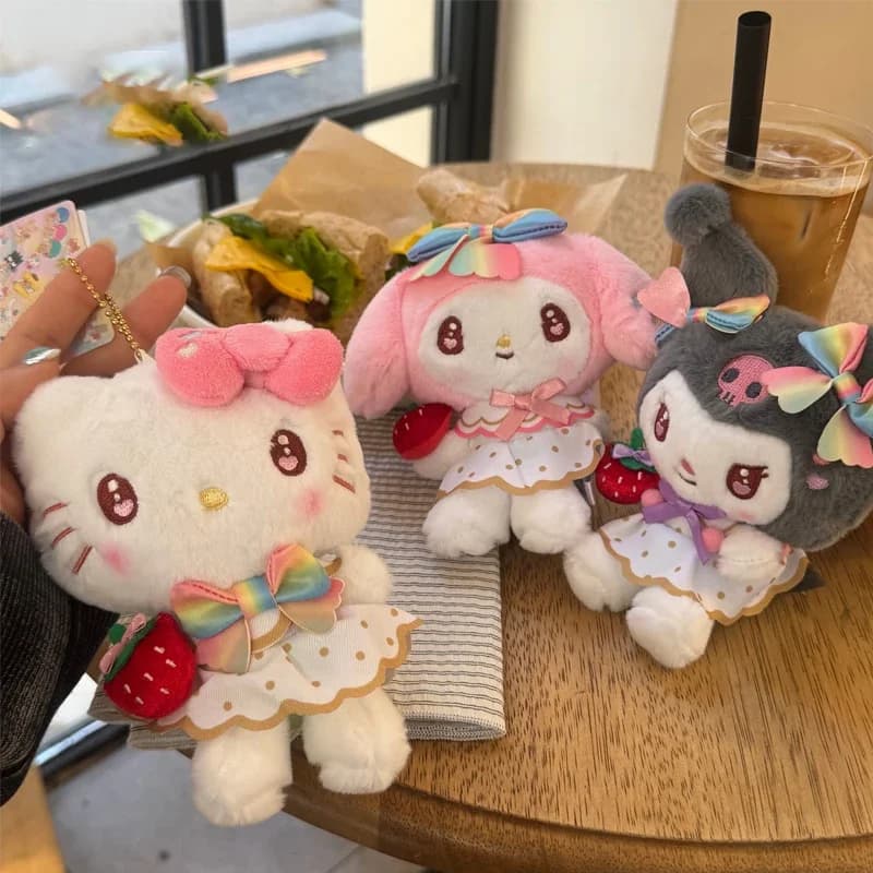 Peluche di Sanrio, personaggi dei cartoni animati, animali di peluche, portachiavi in peluche, regali di Natale, compleanno, laurea per bambini