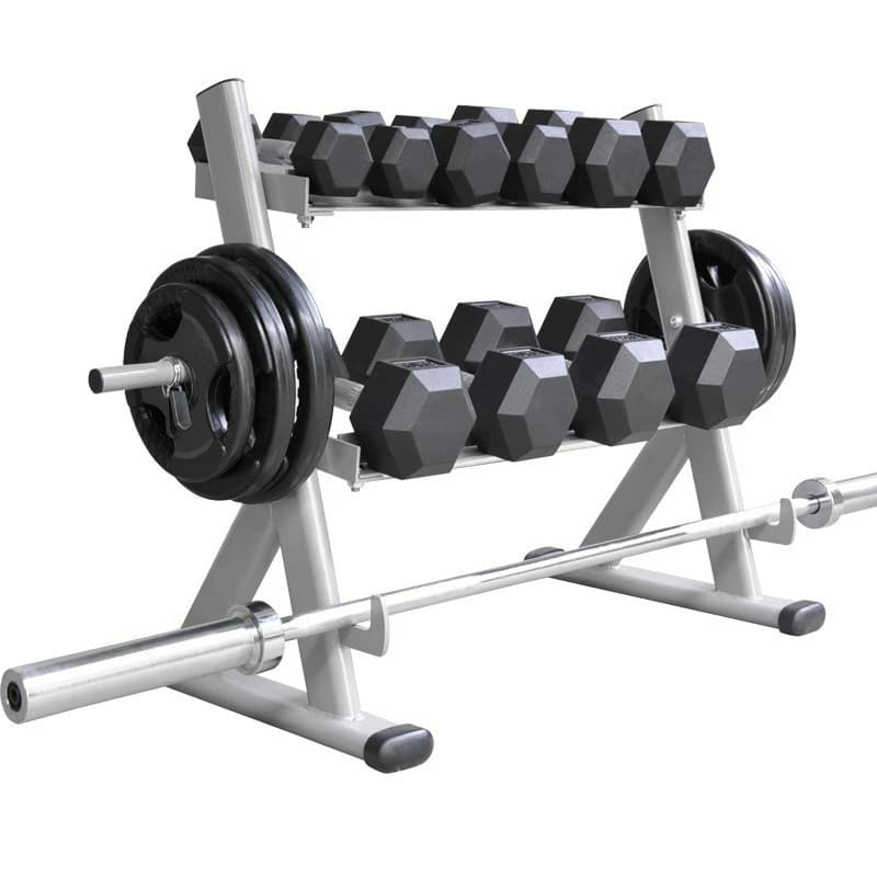 Multifunctional 2-Tier Hex Dumbbell Storage Rack Budget-Friendly Build For Home And Light Commercial Fitness Equipment