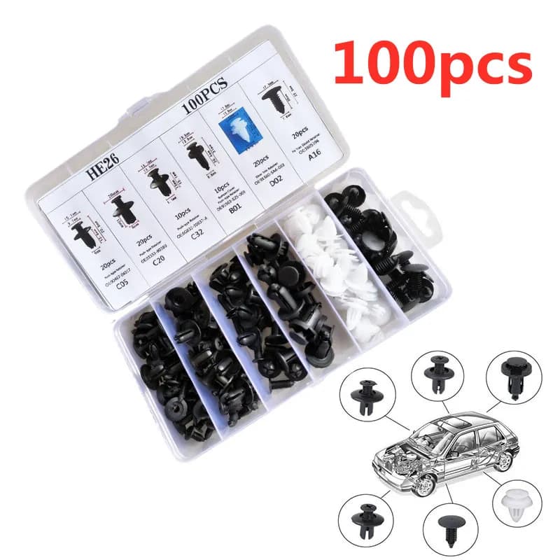 Automatic fixing clip Car fender Push Stop Pin Rivet bumper for door Trim fixing panel fixing kit, bag package/box 50/100 pcs