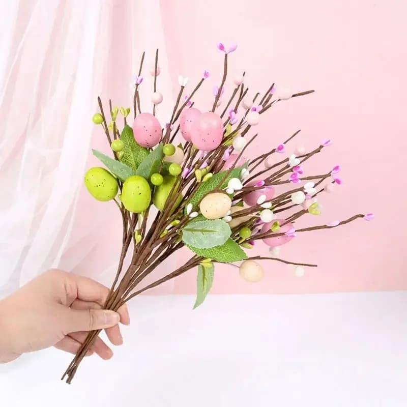 Artificial Easter Flowers, Easter Decorations, Painted Bird Eggs, Fin Plants, Fai-da-Te Decorations for Rooms and Tables