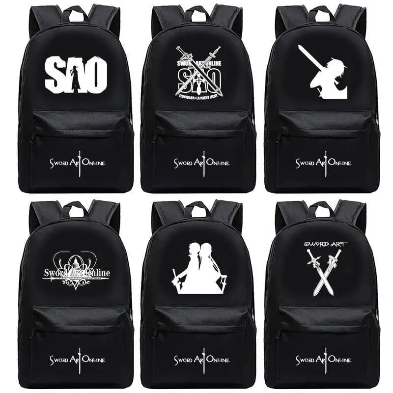 Sword Art Online Backpack Kirigaya Kazuto Cartoon Fashion Student Schoolbag Harajuku Anime SAO Men Women Large Capacity Backpack