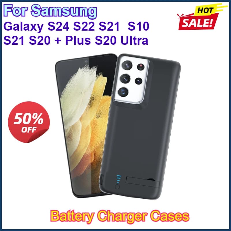 Custodia caricabatteria per Samsung Galaxy S24 S22 S21 FE S8 Plus S10 S10e Note10 S21 S20 + Plus S20 Ultra Power Case Bank