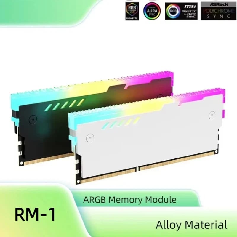 Memoria PC Dissipatore di calore RM-1 RAM Gilet di raffreddamento 5V-3PIN ARGB RAM Dissipatore di calore Aura Sync per memoria del computer desktop DDR2 DDR3 DDR4 DDR5