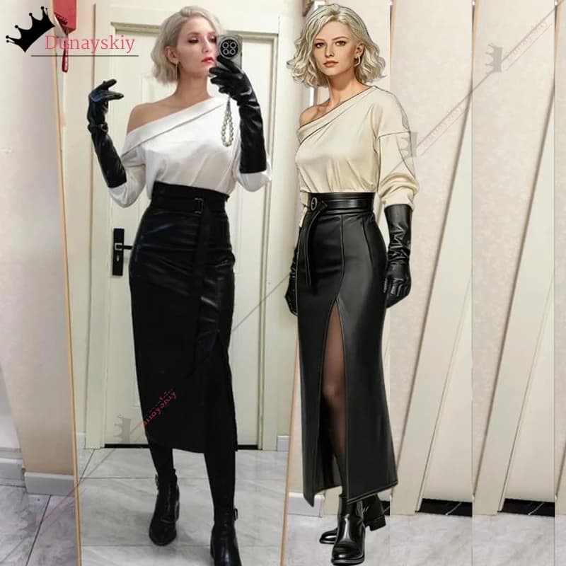 Cosplay Costume of the Game Resident Evil 9 Requiem, Grace Ashcroft Black Evening Dress with Wig, Women's Complete Set, Halloween Dress