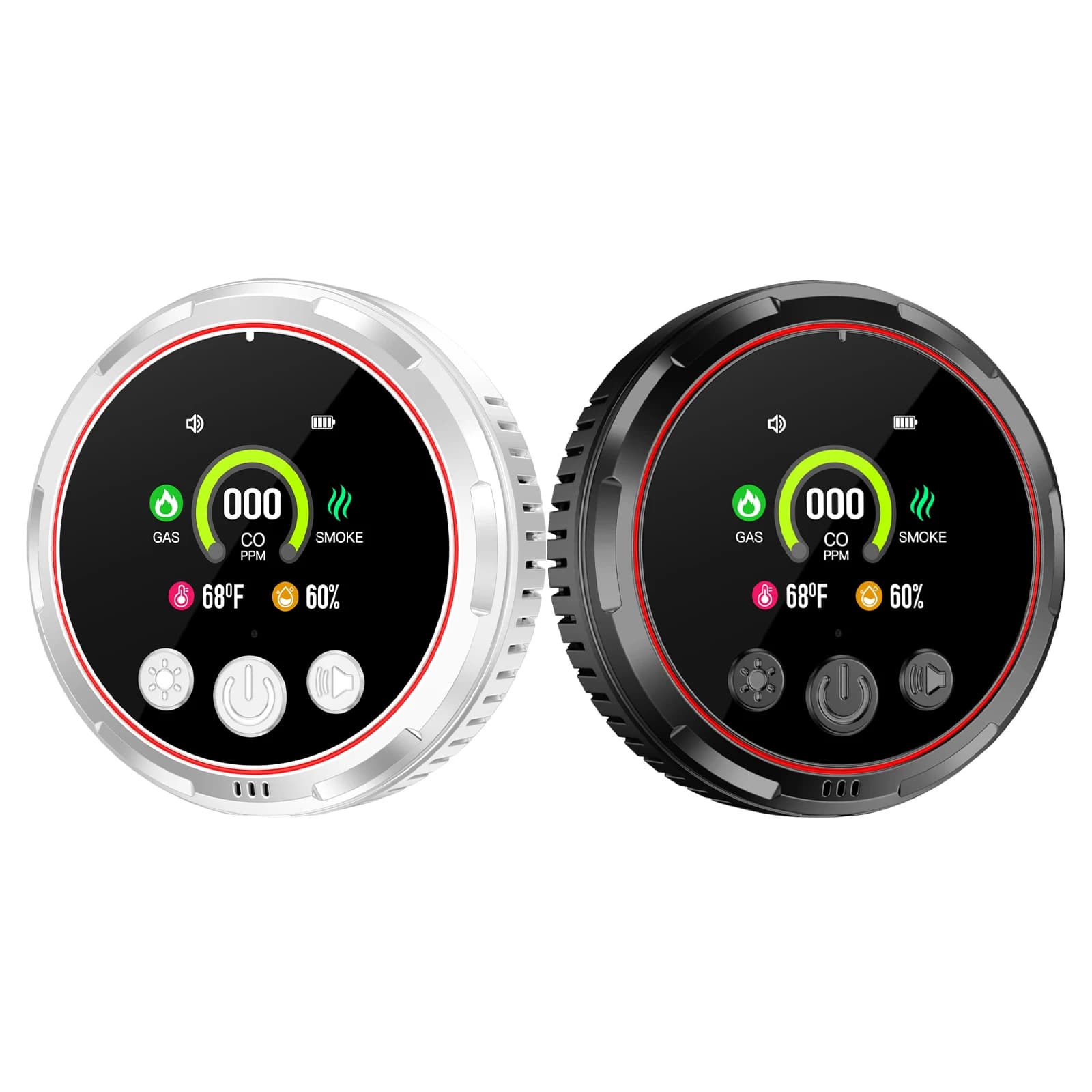 5 In 1 Carbon Monoxide Plug In Detector Large Display Combustible Gas Leak Detectors Temp & Humidity Monitors for Home & RV