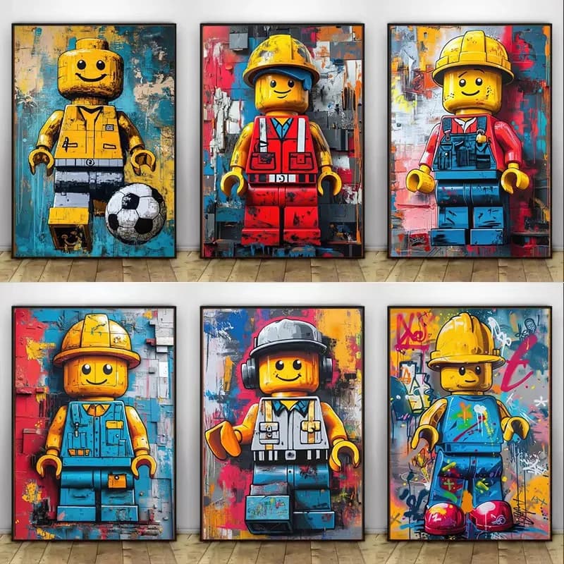 Diamond Painting Cartoon Abstract Fun Various Occupations L-Legos Diamond Mosaic Handmade Art Exquisite Creative Gift Home Decor
