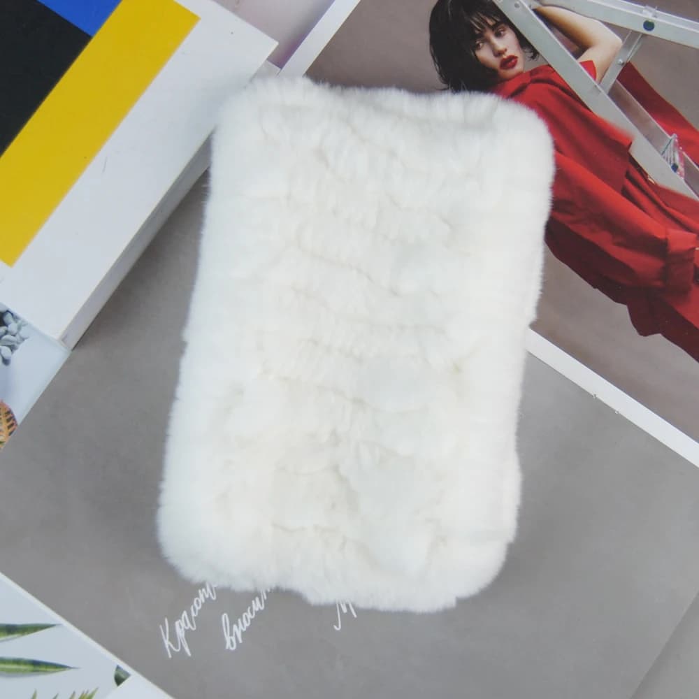 2025 Hot Sale Knitted Genuine Rex Rabbit Fur Ring Scarves Women Real Rex Rabbit Fur Headbands Girls Luxury Lovely Real Fur Scarf