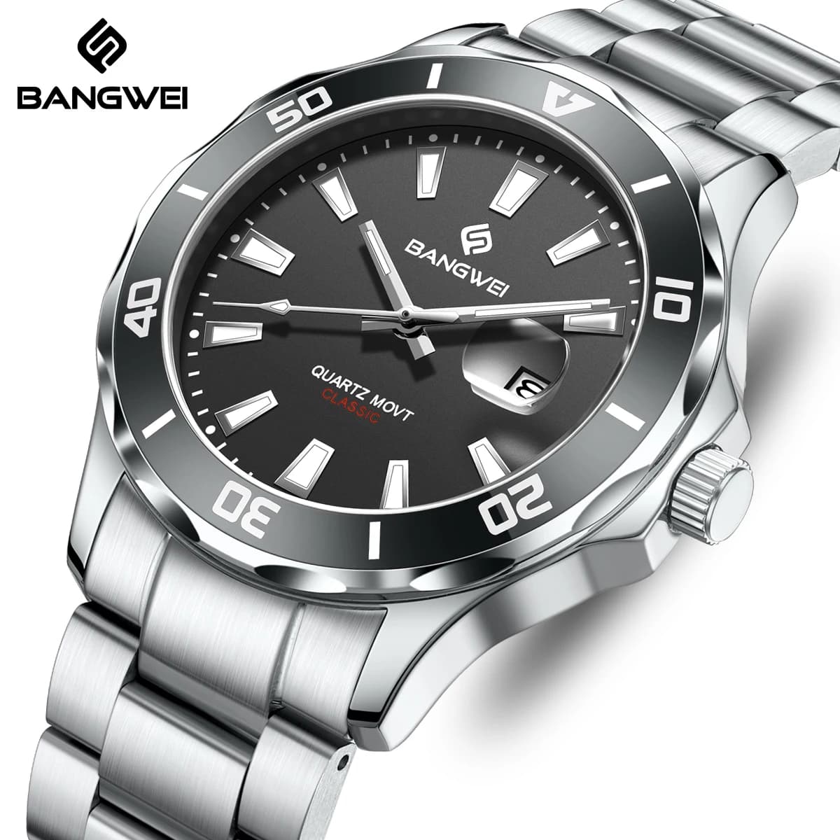 LIGE New Luxury Men's Watch, Wrist Watch with Calendar, Luminous and Waterproof, Relogio Masculino