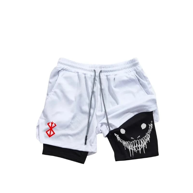 Pantaloncini sportivi 2 in 1 da uomo per la corsa, ad asciugatura rapida, traspiranti, per allenamento fitness, pantaloncini a doppio strato