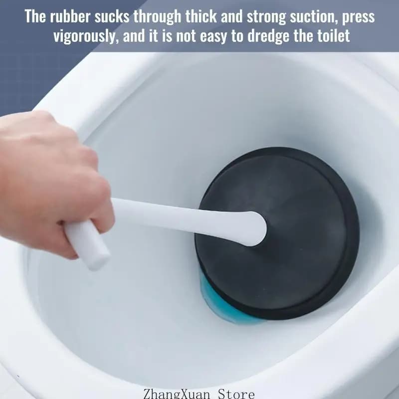 Strumento per pulizia e l'intasamento della toilette Combo 3XUF con stantuffo per WC in plastica 2 in 1 e spazzola per