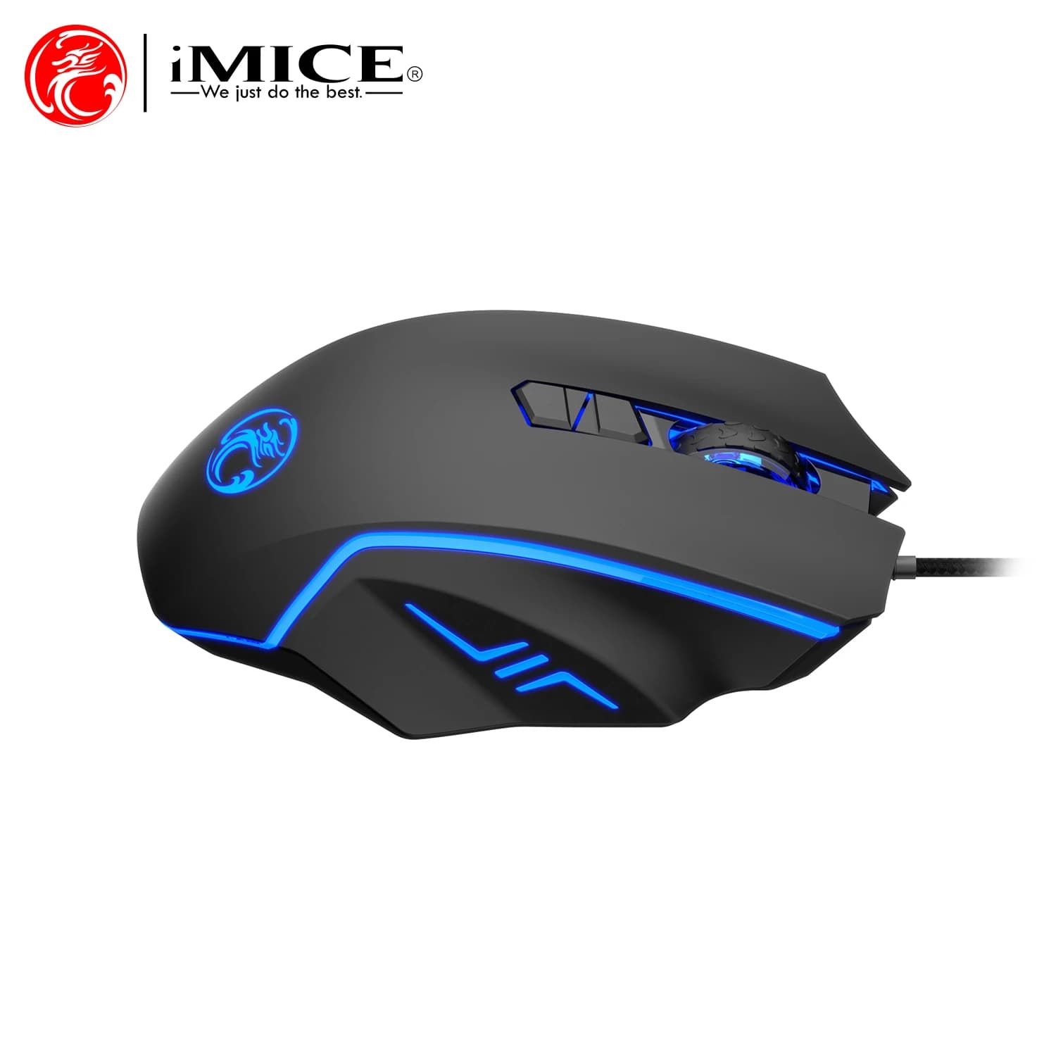 USB Play Mouse for Computer Wired Backlit Optical Mouse 7200 DPI 8 Office Laptop Keys Gamer