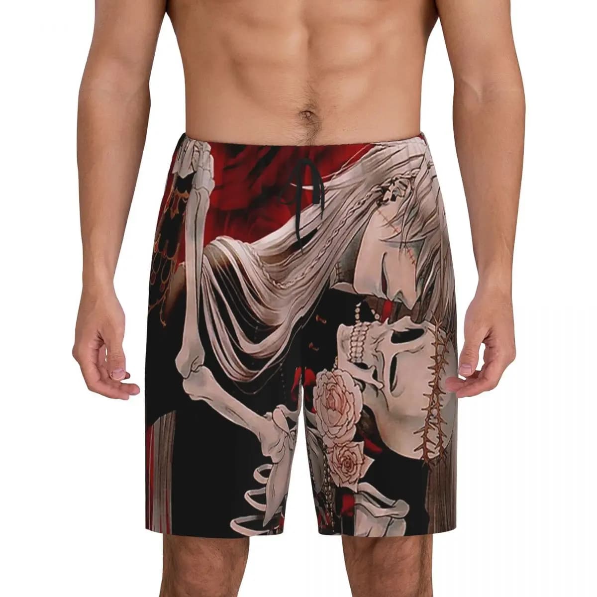 Pantaloni corti da pigiama personalizzati Undertaker Black Butler da uomo, pantaloncini da notte, pantaloni da dormire