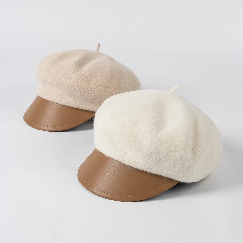 Women's Autumn Winter Fine Wool Newsboy Style Beret Hat Warm Fashion Cap