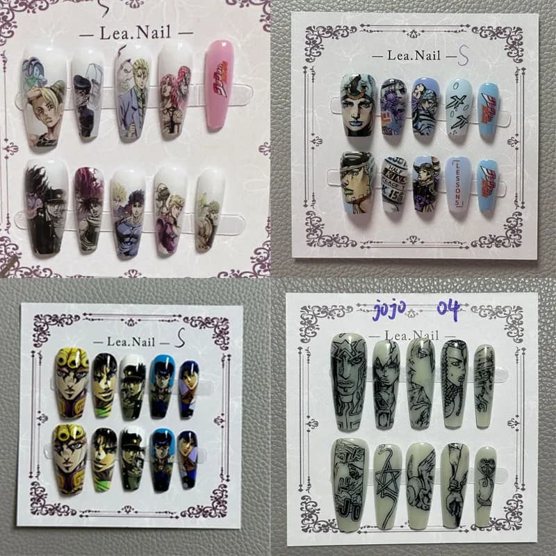 JOJO Nail Art Student Anime Cartoon Figure Manicure Decorare Accessori Unghie Gioielli Ragazza Puntelli Cosplay Regalo del Festival