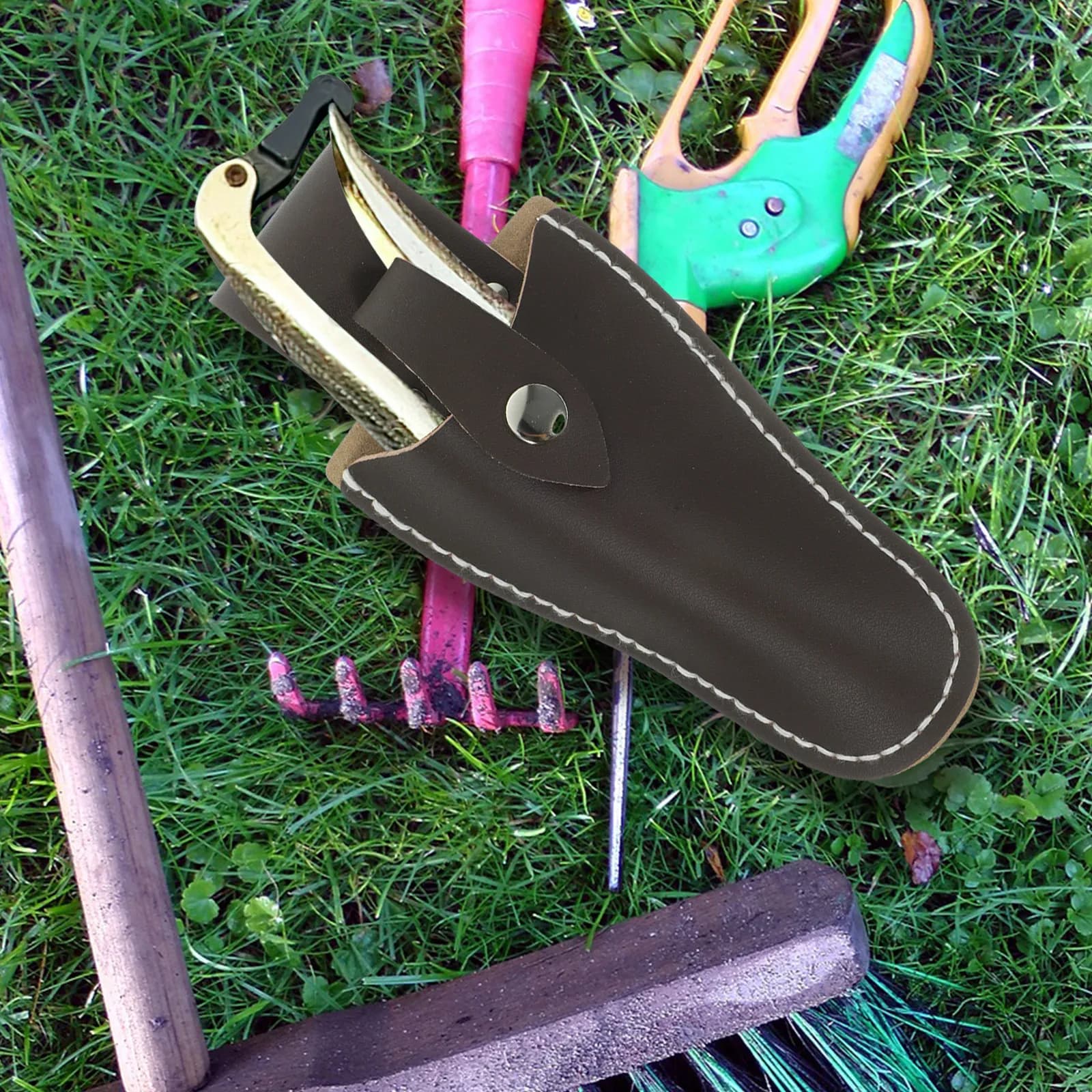 2 Pezzi Coprispade Protettivo in PU per Forbici da Potatura con Design per Appendere in Vita