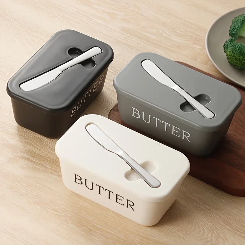 Contenitore per Burro Sigillato Semplice con Coltello, Scatola per Conservare il Formaggio, Portaburro, Affettaburro, Utensili da Cucina