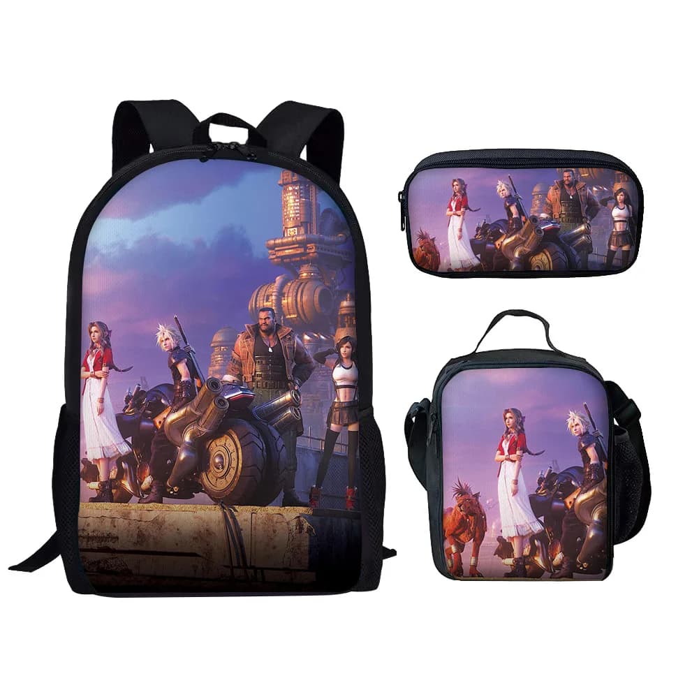 Fashion Youthful Novelty Anime Cartoon 3D Print 3pcs/Set Student Travel bags Laptop Daypack Backpack Lunch Bag Pencil Case