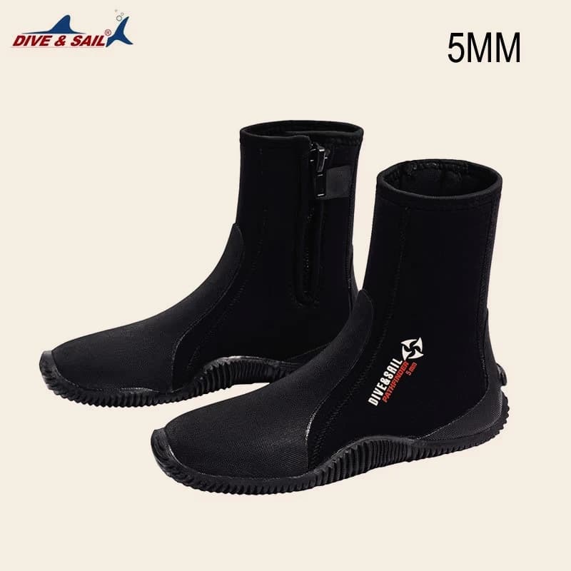 5mm Premium Neoprene Sub Boots 5m Water Shoes Swim boots with non-slip rubber sole Surf Scuba Hinge