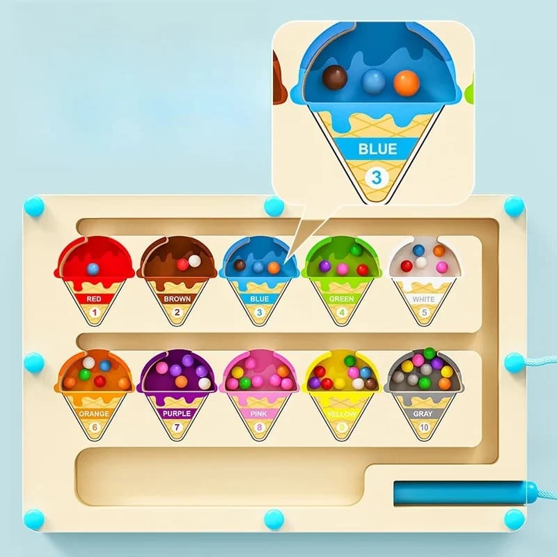 Giocattolo labirinto magnetico con perline digitali magnetiche per giochi di pratica puzzle e allenamento dell'attenzione