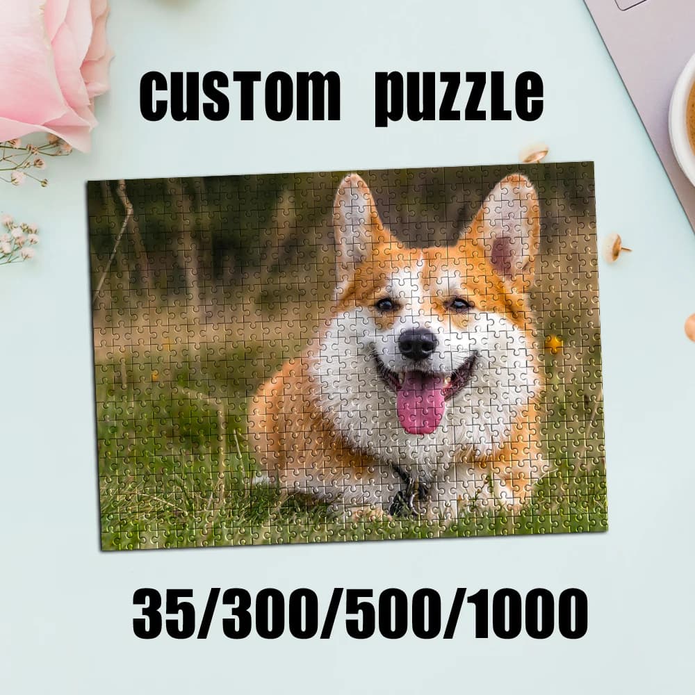 Puzzle Personalizzato con Foto 35/300/500/1000 Pezzi, Regalo Personalizzato con Immagini di Coppia o Famiglia