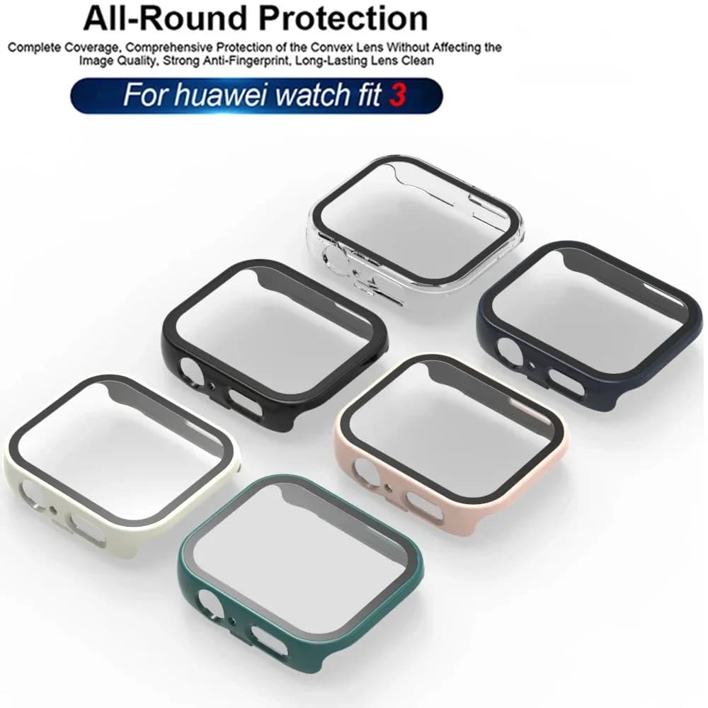 Vetro temperato + custodia per Huawei Watch Fit 3 Cover All-Around PC Custodie proteggi schermo paraurti per Huawei Watch Fit 3 accessori