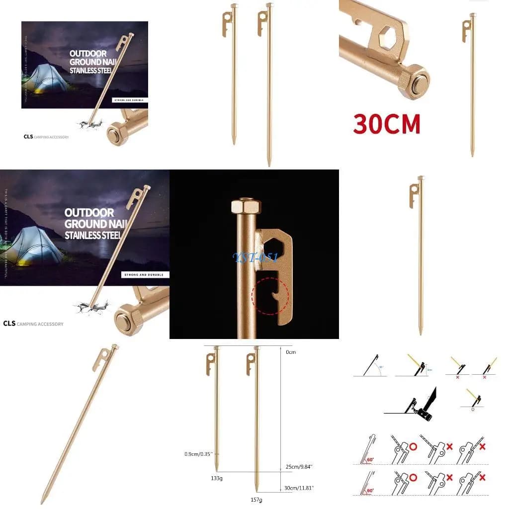 E15A Professional Tent Pins Durable Outdoor Curtain Nails Durable Tent Pins Suitable for holidays