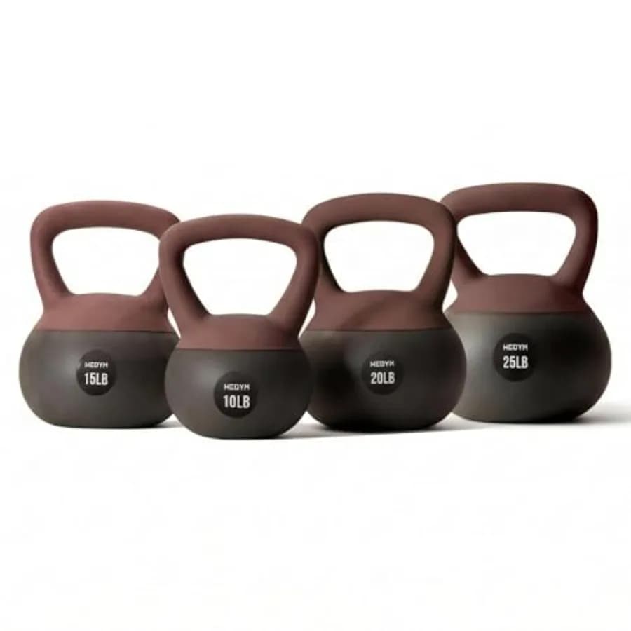 Set di kettlebell morbidi per allenamento a casa, allenamento completo del corpo, sollevamento pesi, con base imbottita antiurto e impugnatura larga antiscivolo.