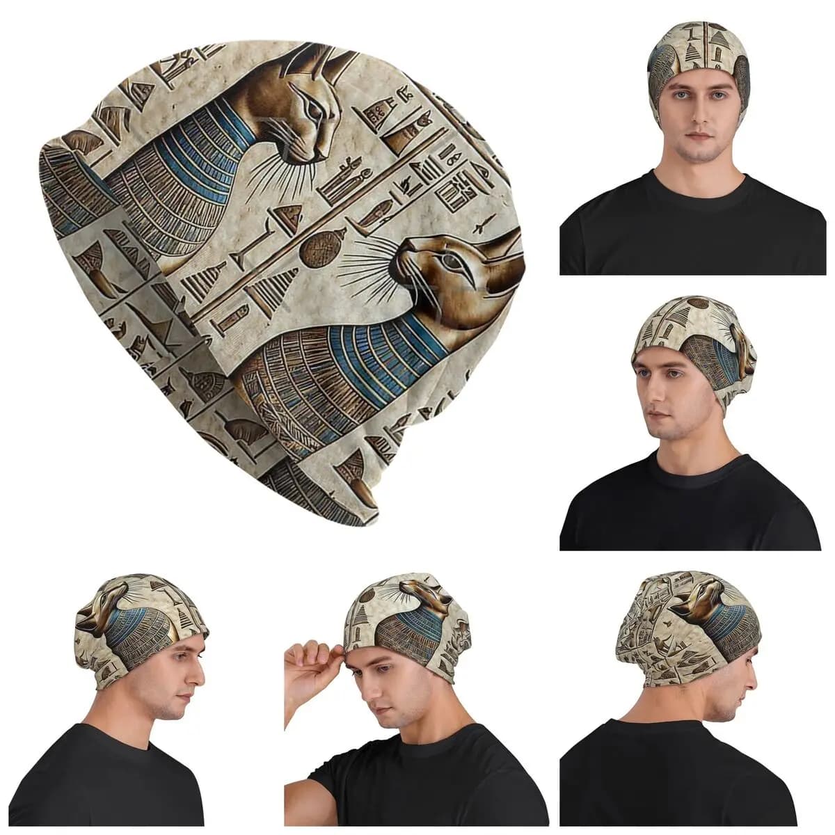 Egyptian Deities God Egypt Pharaoh Unisex Adult Beanies Caps Knitting Bonnet Hat Warm HipHop Autumn Winter Outdoor Skullies Hats