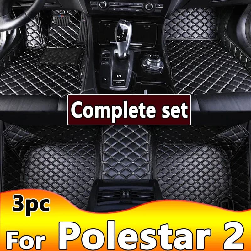 Tappetini auto per Polestar 2 2020-2022 DropShipping Center Accessori interni auto Tappeti in pelle Tappeti Rilievi del piede 0601
