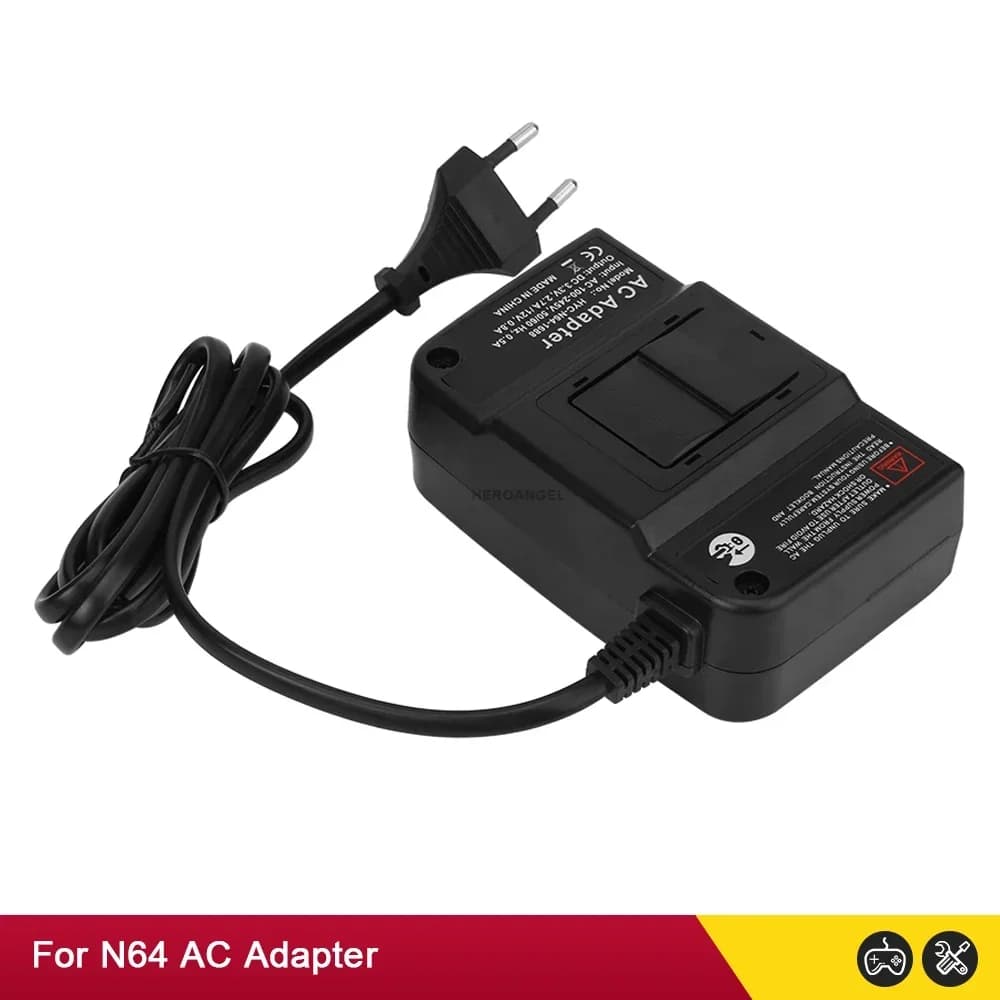 Caricabatterie con cavo di alimentazione EU/US per N64, adattatore CA per N64, alimentatore per N64, dropshipping