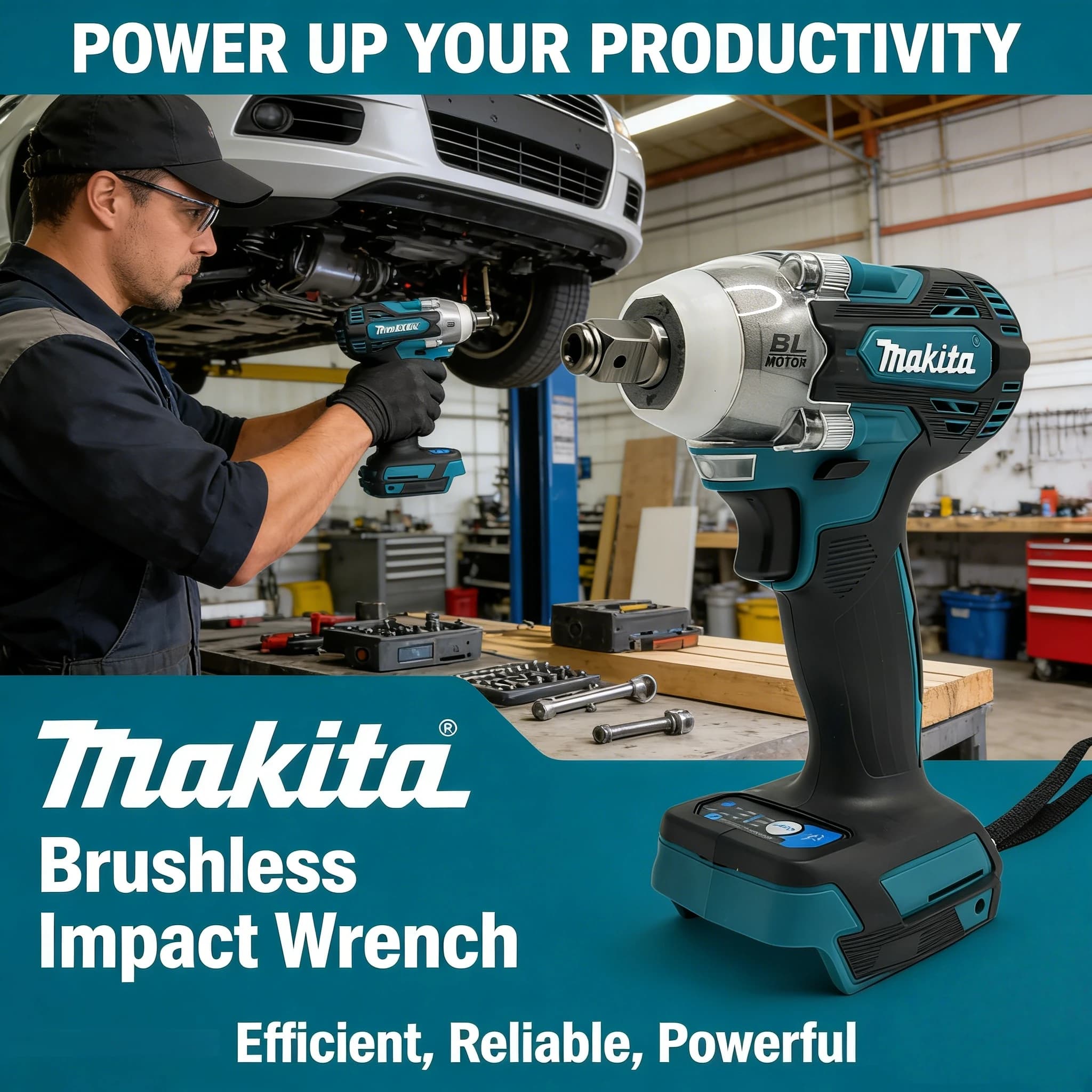Makita DTW300 18V Set Power Screwdriver Mass Batter Brushless Battery 330Nm Pair for Pneumatic Removal and Auto Repair